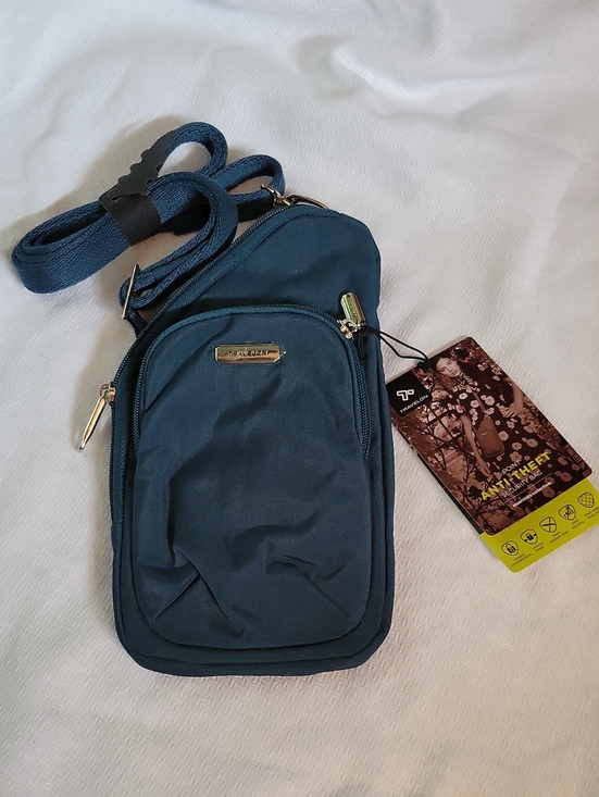 Travelon Handbags - Travelon Essentials Mini Asymmetric Crossbody Bag Peacock NWT